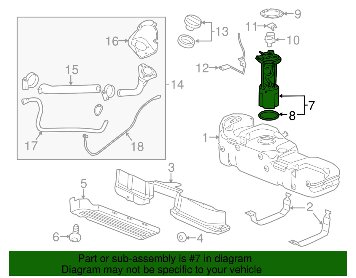 Genuine GM Fuel Pump Module without Fuel Level Sensor with Seal 