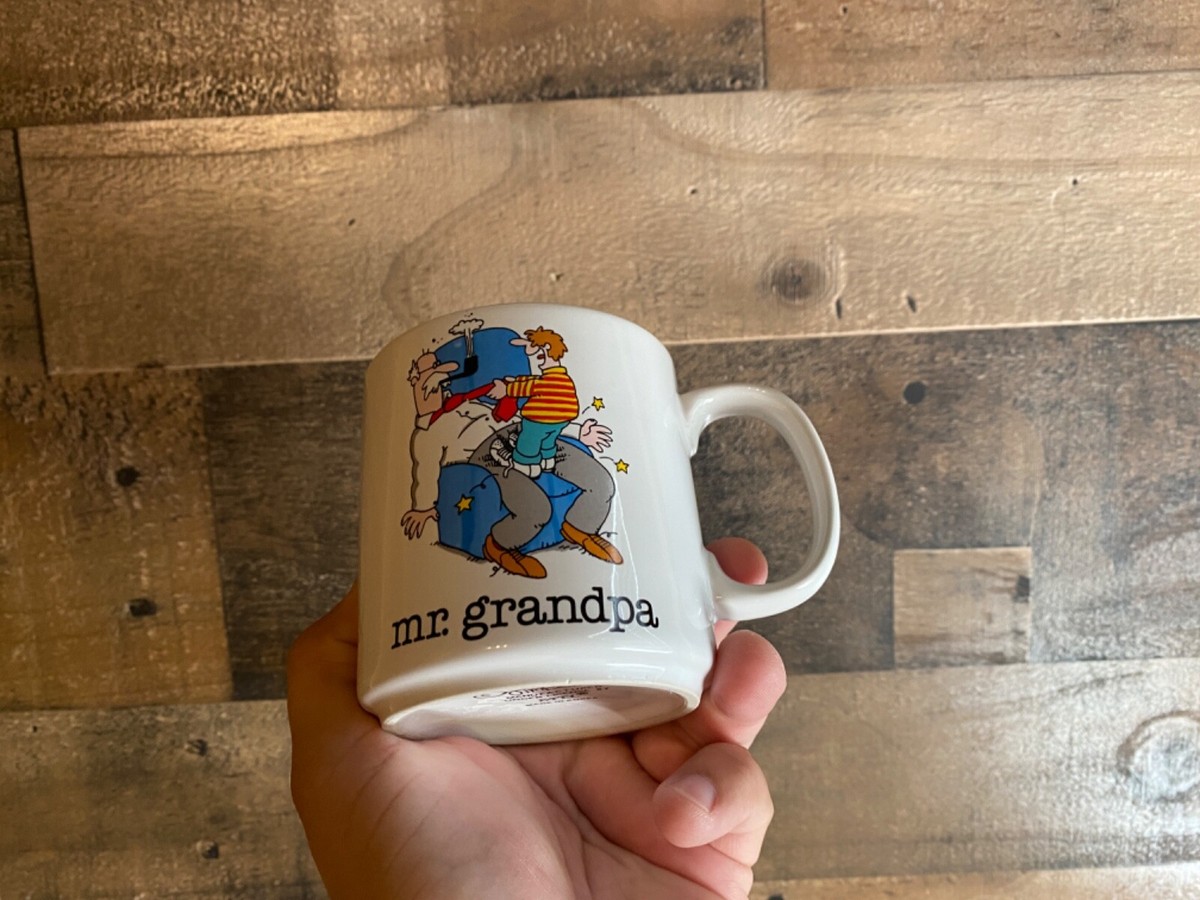 Mr Grandpa Coffee Mug VTG Papel Funny Drink Pops Papa Grandfather
