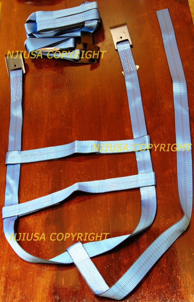 Two (2x) Orange Demco Tow Dolly Straps Rugged Weave Axle W/ Hooks & 2 Ratchets E - Foto 13