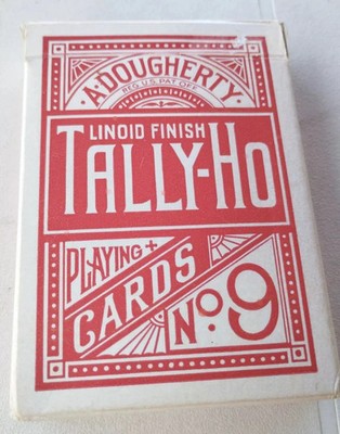 TALLY-HO A Dougherty Spielkarten Nr. 9 Linoid Finish 52 Card Deck USA Karten