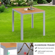 Alu Gartentisch Terrassentisch Balkontisch Esstisch Gartenmöbel Tisch Optik 75cm