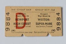 British Railway Ticket Weston Super Mare to Newport High Street BRB (W) 9884
