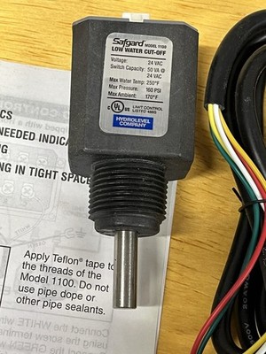 Safgard 1100 Low Water Cut-Off Control Kit 24 VAC Hot Water Boiler Harness