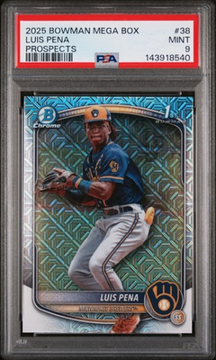 #ad #ad Luis Pena 2025 Bowman Mega Box #38 PSA 9 $35.00