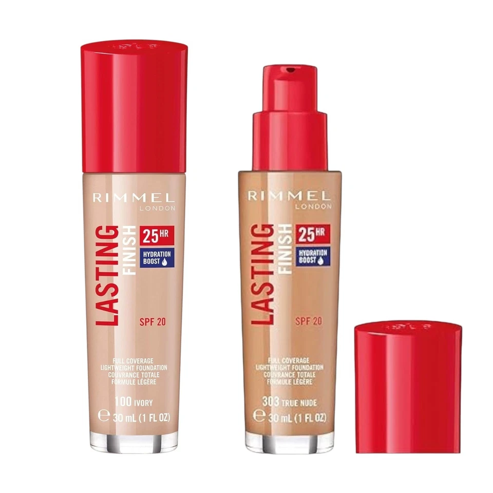 Rimmel Lasting Finish 25HR Foundation SPF20 30ml 201 Classic Beige 303 True Nude - Image 2 of 4