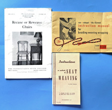 vint. Seat Weaving Recaning Braiding Chairs, 3 SC Booklets
