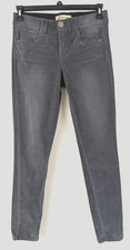 Democracy sz 8 Corduroy Pants gray stretchy mid rise slim cords 2243