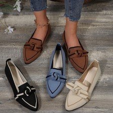 Ladies Loafers Slip On Pump Flats Comfy Women Boat Work Office School Shoes.Size