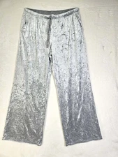 Stars Above Pajama Pants Womens X-Large Elastic Waist Pockets Silver