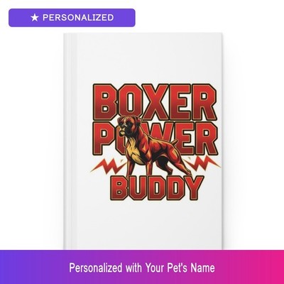 Custom Boxer Pet Lover Journal Personalized Name Hardcover Notebook Easter Gift