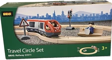Starter BRIO Wooden Railway 33511 Travel Circle Set w/ People Train Cars Tracks