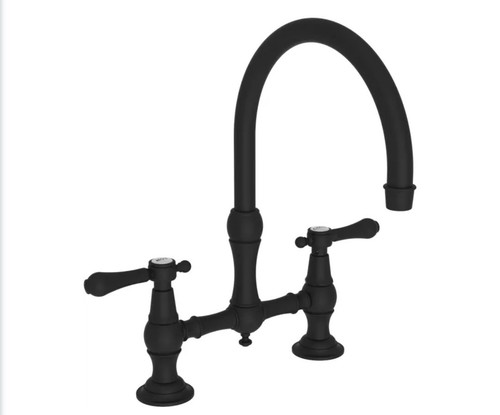 Newport Brass 9457/56 Chesterfield Bridge Kitchen Faucet - Flat Black - Picture 13 of 14