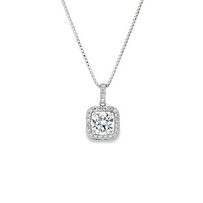 PT950 Platin Lab Grown Kissenschliff Diamant Anhänger XQ0063