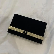 Authentic Dior Black and Gold mirror box Clutch