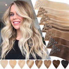 CLEARANCE Clip In Russian Remy Human Hair Extensions 8 Pieces Blonde Full Head