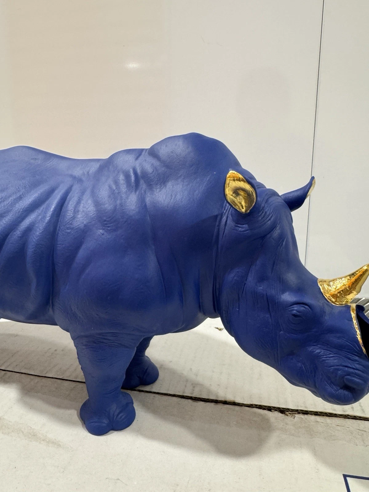 Lladro Blue Rhino Sculpture Limited Edition Broken Horn Boxed 6