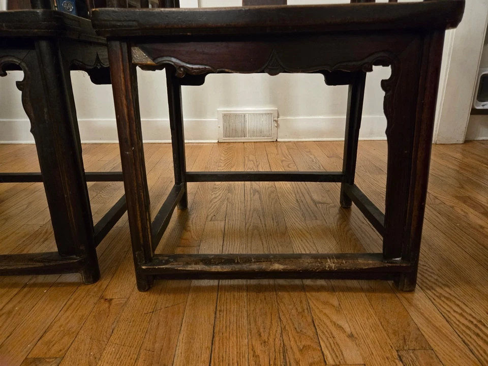 Par de sillones antiguos chinos de herradura - Dinastía Qing - Madera Huanghuali Foto 2 de 4