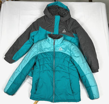 Gerry 3-in-1 Ski Snow Jacket Coat Girls Size L 14/16 Teal Blue Hood Zipper