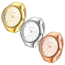 Women Novelty Stick Marker Elastic Finger Ring Quartz Watch Stretch Band