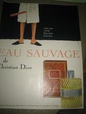 Publicité de presse: Parfum Homme EAU SAUVAGE de DIOR illustration R. GRUAU 1966