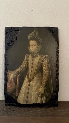 Alonso Sanchez Coello Portrait of Isabella Clara Eugenia Wood Plaque 15x10