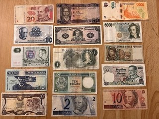 Welt Banknoten Geldscheine banknote Sammlung Brazil italien England
