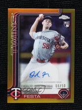 2025 Topps Chrome Update Rookie Debut Gold Refractor 8/50 David Festa Auto tw0