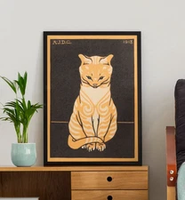 Julie de Graag Sitting Cat Canvas & Poster, Art Nouveau Print