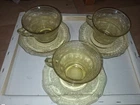 Federal Patrician Amber Yellow Depression Glass Cup and Saucer Set