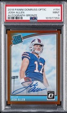 2018 PANINI DONRUSS OPTIC AUTO-BRONZE #154 JOSH ALLEN ROOKIE RC PSA 9