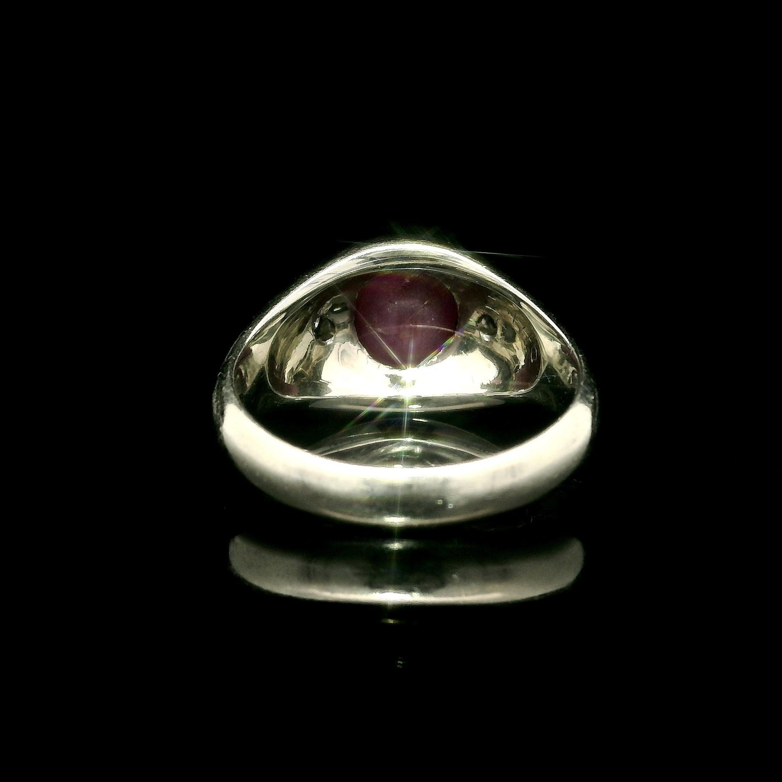 Vintage Solid White Gold 2ct Star Ruby & Diamond … - image 14