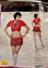 SEVEN ‘TIL MIDNIGHT 4 Pc  School Girl Set Red w/ White Socks & Tie  NEVER WORN