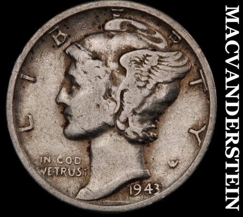 1943-S Mercury Dime- Silver- Scarce Better Date No Reserve #J3951
