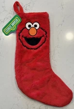 Sesame Street Christmas Stockings Elmo Red Faux Fur 22” New w/ Tags