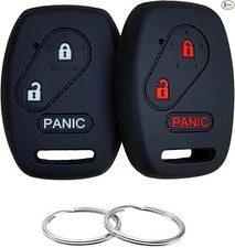 Silicone Rubber Key Fob Cover Compatible with 3 Buttons 2007-2016 Black Black