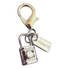 Coach Mini Bag Charm Keychain Silver Lock