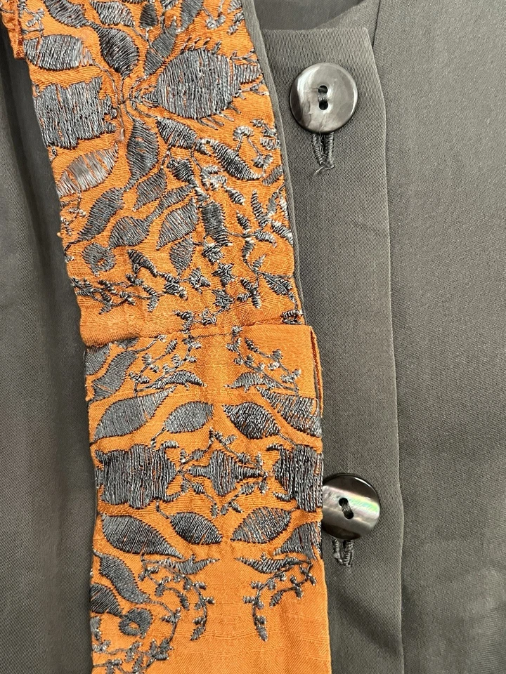 Nicola Waite Silk Lycra Vest Size 3 Grey Orange - image 4 of 4