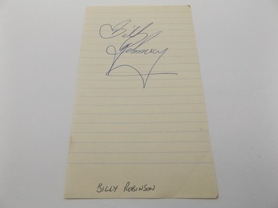 HANDSIGNIERTES 6,5'' x 4'' GEFÜTTERTES PAPIER - BILLY ROBINSON - WRESTLING AW GESTEMPELT