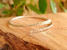 Solid 925 Sterling Silver Bangles, Hammered Bangles Stacking Jewelry Bangles