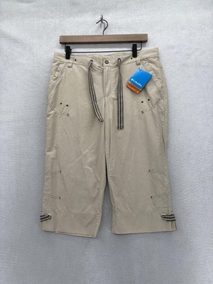 Columbia Capri Pants Womens Small Beige Arch Cape Clamdigger Cotton Nylon NWT