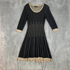 Nine West Sweater Dress Womens PS Pleated Skirt Fit Flare 1/4 Sleeve