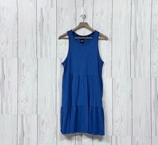 Gap dress womens size medium sleeveless solid blue stretch knee length