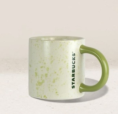  NWT Starbucks 2026 Spring Ceramic Matcha Green Splattered Mug