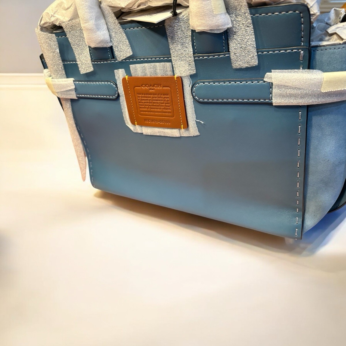 Coach 1941 DOUBLE Swagger Crossbody Bag Chambray Leather Blk