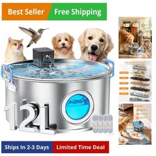3.4Gal Wireless Automatic Dog Water Fountain for Large Dogs  12L Stainless Ste...