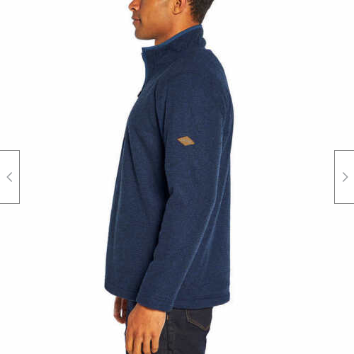 Orvis 1/4 Zip Pullover Brighton Sherpa Lined Pockets Navy Sweater