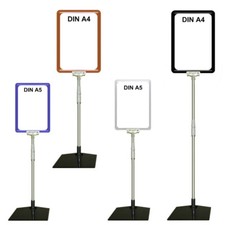 VP3= Plakatständer Set3 DIN A4-A5 Plakatrahmen Metall Fuß eckig höhenverstellbar