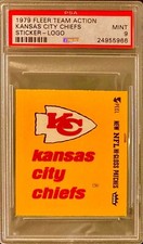 POP 5 No 10s PSA 9 1979 Fleer Team Logo Kansas City Chiefs Vintage Promo Sticker