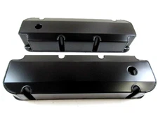 BBF Ford 429-460 Fabricated Aluminum Valve Covers W/ Hole BlackAnodize E41363BA