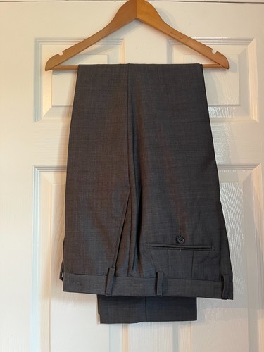 Traje de 2 piezas gris lana pura autógrafo M&S para hombre 46L Jkt 40L pantalón - Imagen 4 de 9